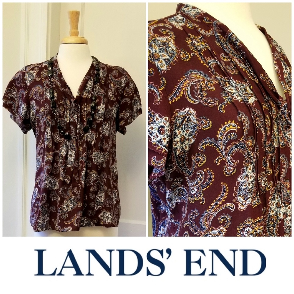 Lands' End paisley blouse